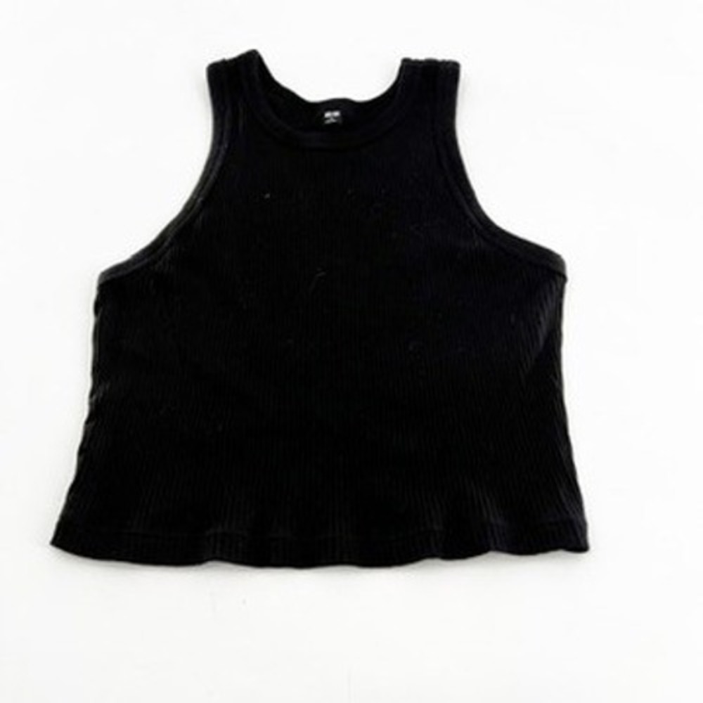 UNIQLO Black Ribbed Racerback Tank Top Women's Size S
